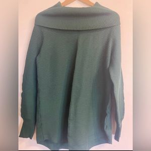 Cyrus- Women’s Large green cowl sweater. Preowned but lots of love left